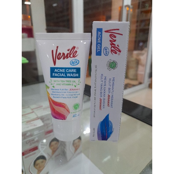 Verile Acne Care Facial Wash & Acne Care gel ( obat jerawat )