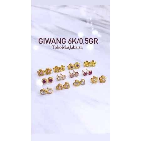 giwang emas 6k 0,5gr