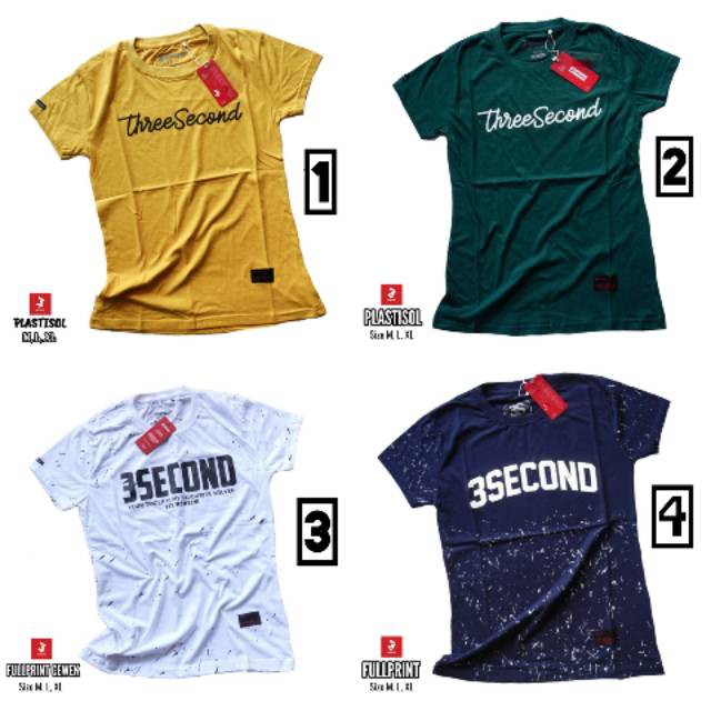 KAOS 3SECOND KAOS 3SECOND WANITA KAOS 3SECOND CEWEK KAOS PENDEK WANITA