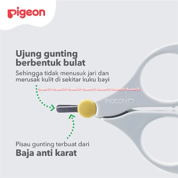 Pigeon Safety Nail Scissors 3+ Months Gunting Untuk Kuku Bayi Anak Soft Nails Kuku Lunak Pigen Gunting Kuku Dengan Penutup