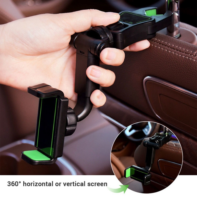 Bracket Dudukan Handphone Universal Rotasi 360 ° Untuk Kaca Spion Tengah Mobil