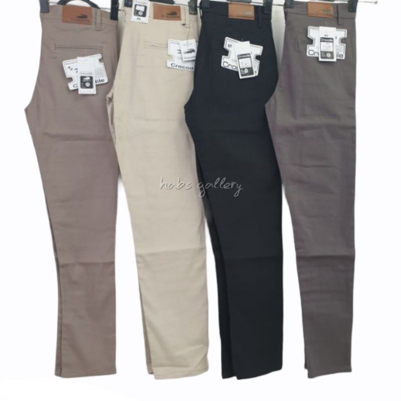 Celana Panjang Pria Chino Bahan Katun Twill Melar Adem Size 27-38