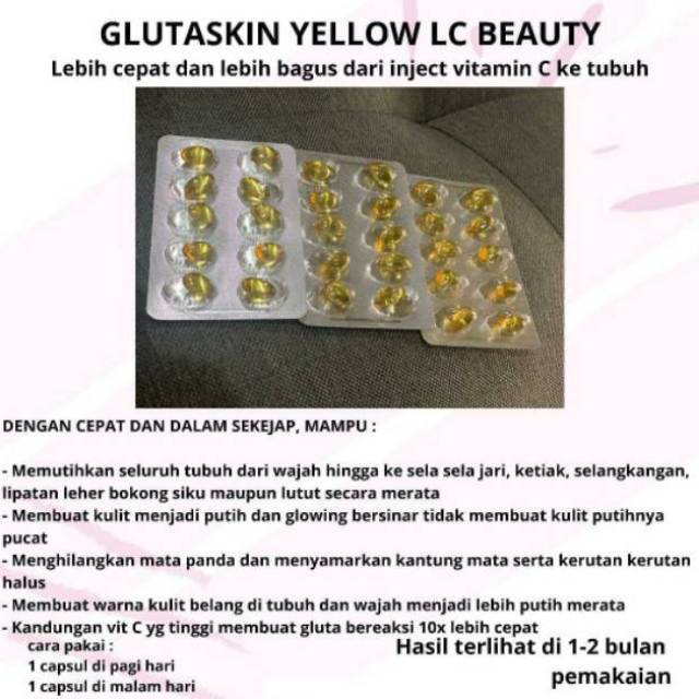 LC BEAUTY KF SKIN GLUTASKIN YELLOW VITAMIN C PEMUTIH BADAN VITAMIN C BPOM