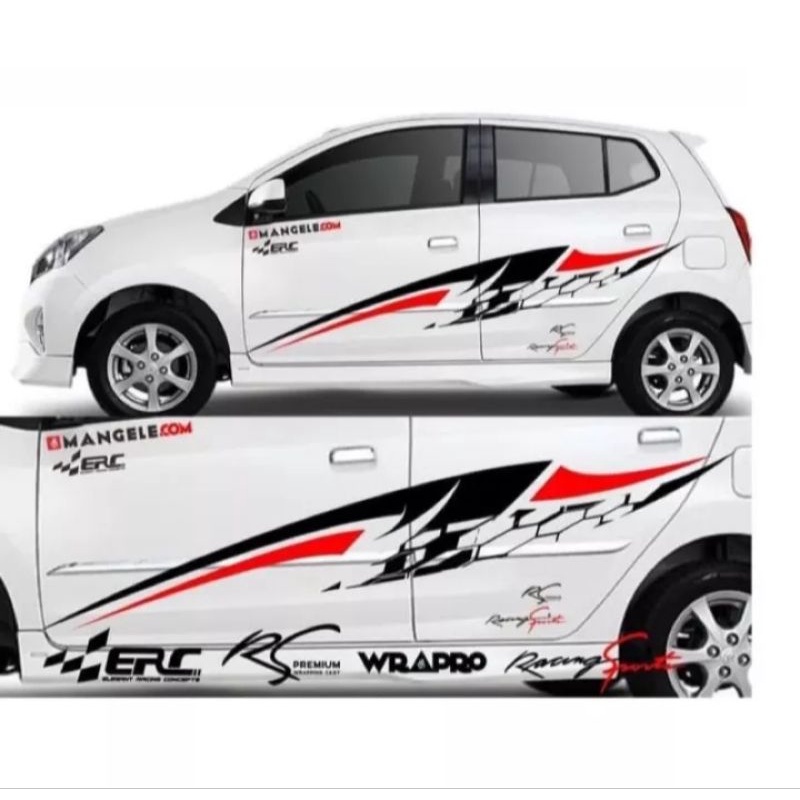 cutting sticker mobil Agya Ayla desain bisa custom warna