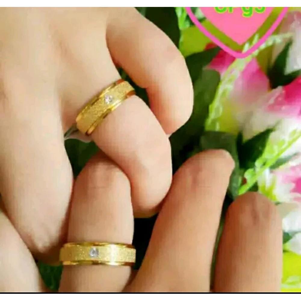 Cincin Kawin Polos Dapat 2 Pcs  Warna Gold BISA COD