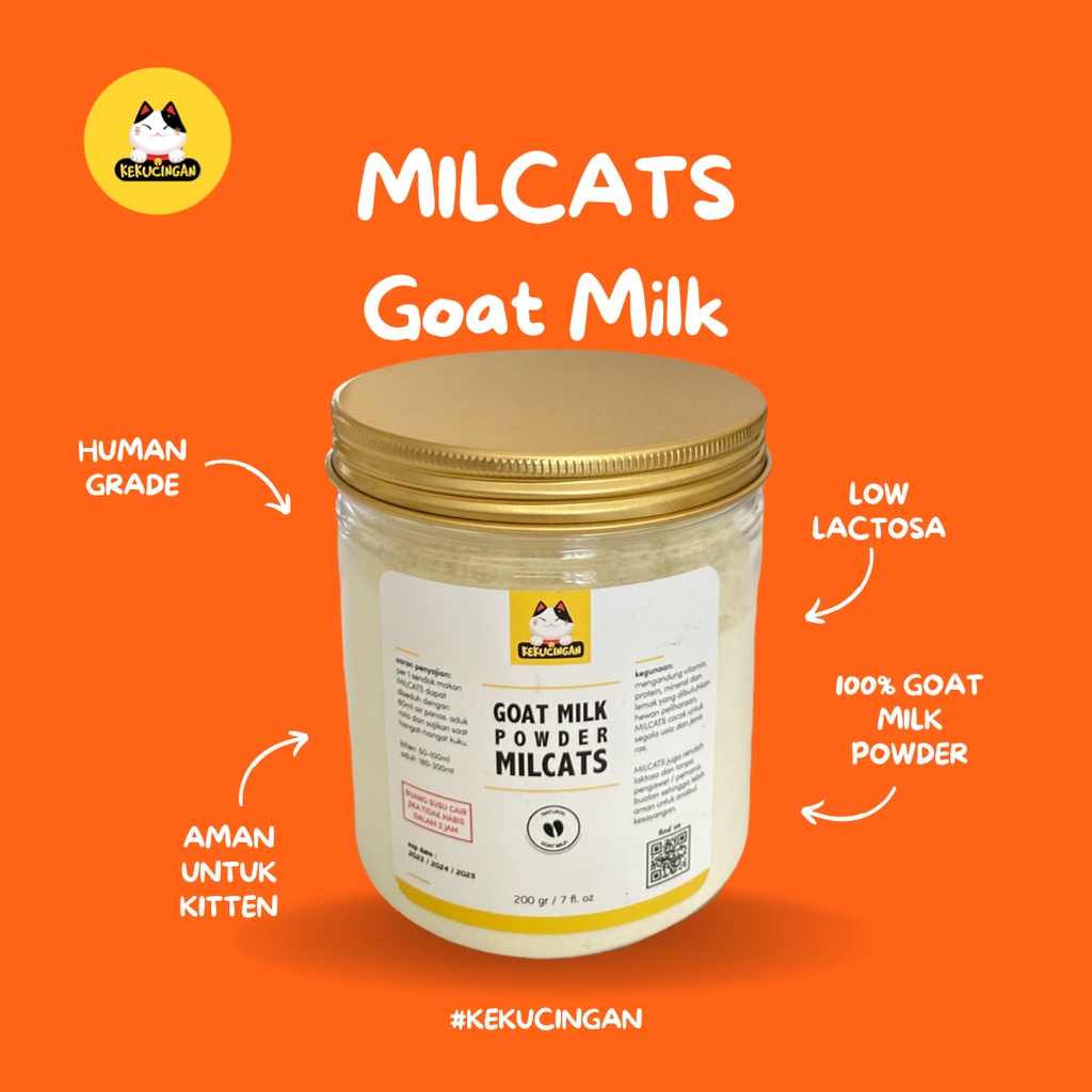 Susu Kucing MILCATS Goat Milk Powder Susu Kambing Bubuk Untuk Kucing Anjing Kitten All Stage