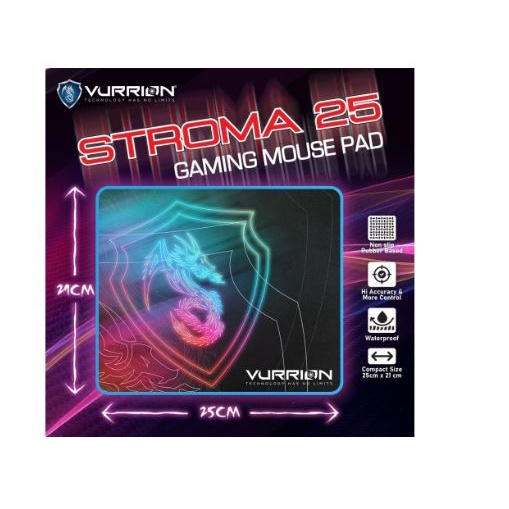 Mousepad gaming vurrion rubber non slip 25x21 cm speed type waterproof stroma 25 - Alas mouse pad mat