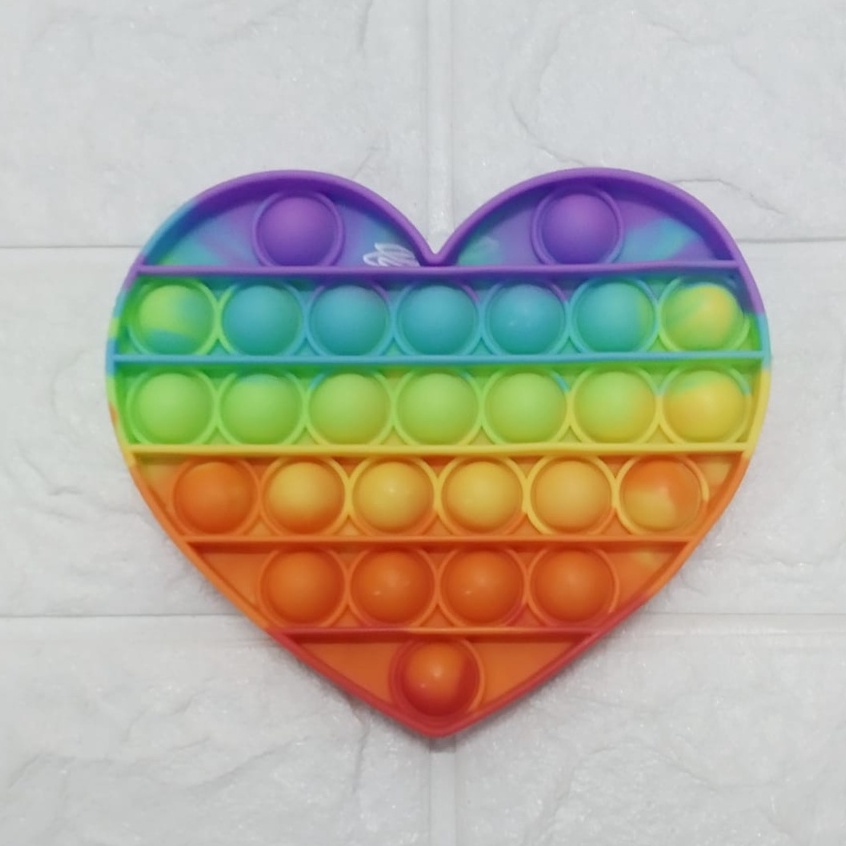 GLORI.ID R412 POP IT MURAH RAINBOW UNICORN fidget push Fidget Toy Push bubble kids POPIT-HATI