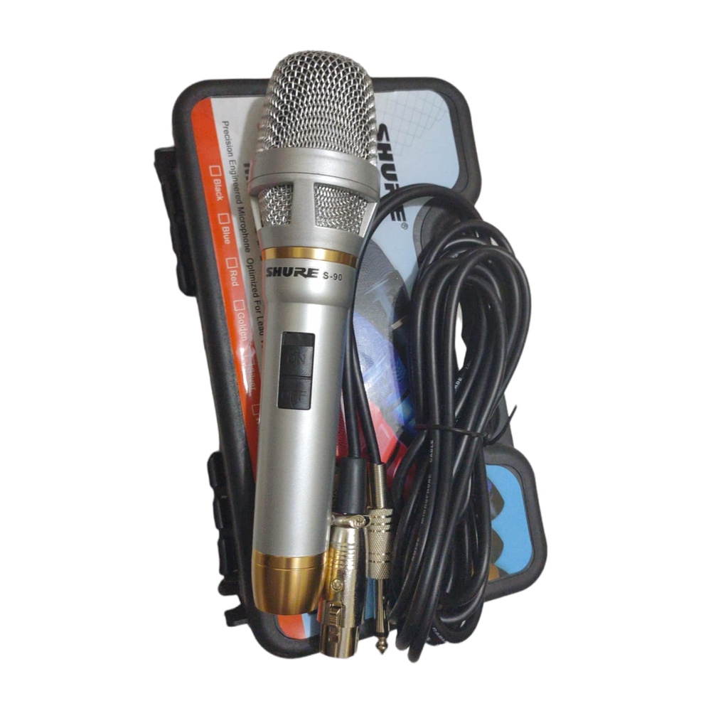 MIC KABEL SHURE S-90 NEW SILVER KARAOKE MICROPHONE MIC MURAH BERKUALITAS