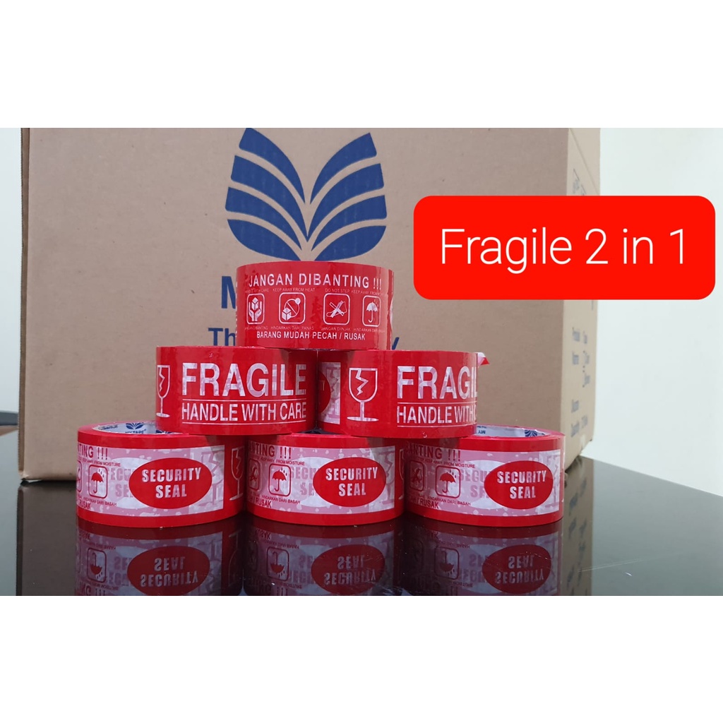 

[READY STOCK] LAKBAN FRAGILE MERAH PUTIH 48 x 100 BY MY TAPE
