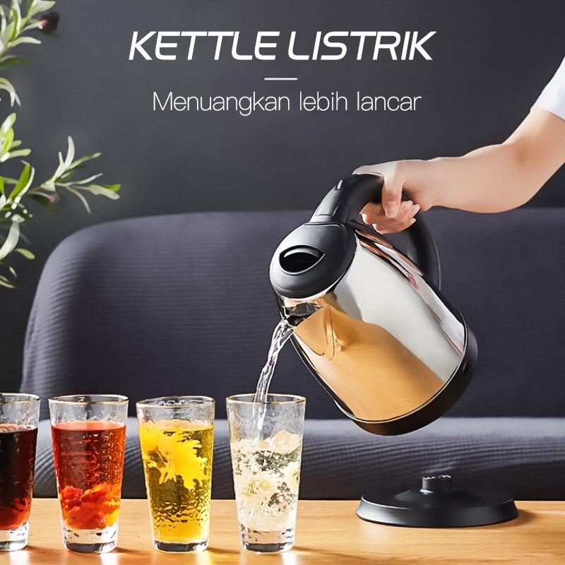 Merebus Air Dengan Kecepatan Tinggi✅Teko listrik 2 Liter/ kettle electric Lesindo kapasitas / pemanas air untuk kopi teh