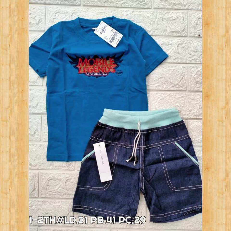 SETELAN ANAK CELANA SEMI JEANS SETELAN BAJU  ANAK UNISEX 