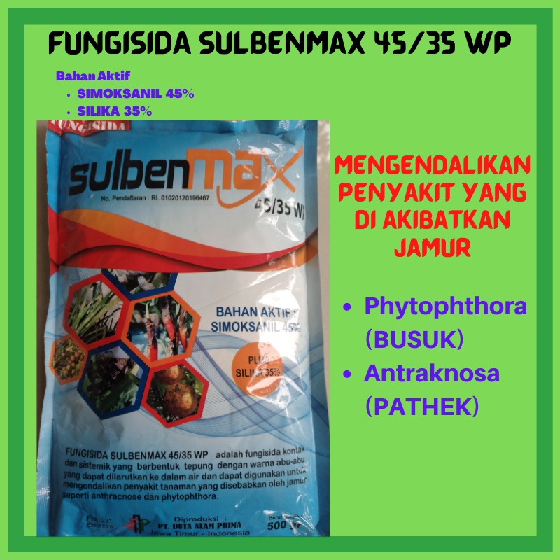 Fungisida SULBENMAX 45/35 WP 500 gr/Jamur/Busuk Buah/Busuk Akar/Busuk Daun/Busuk Batang/Busuk Umbi B