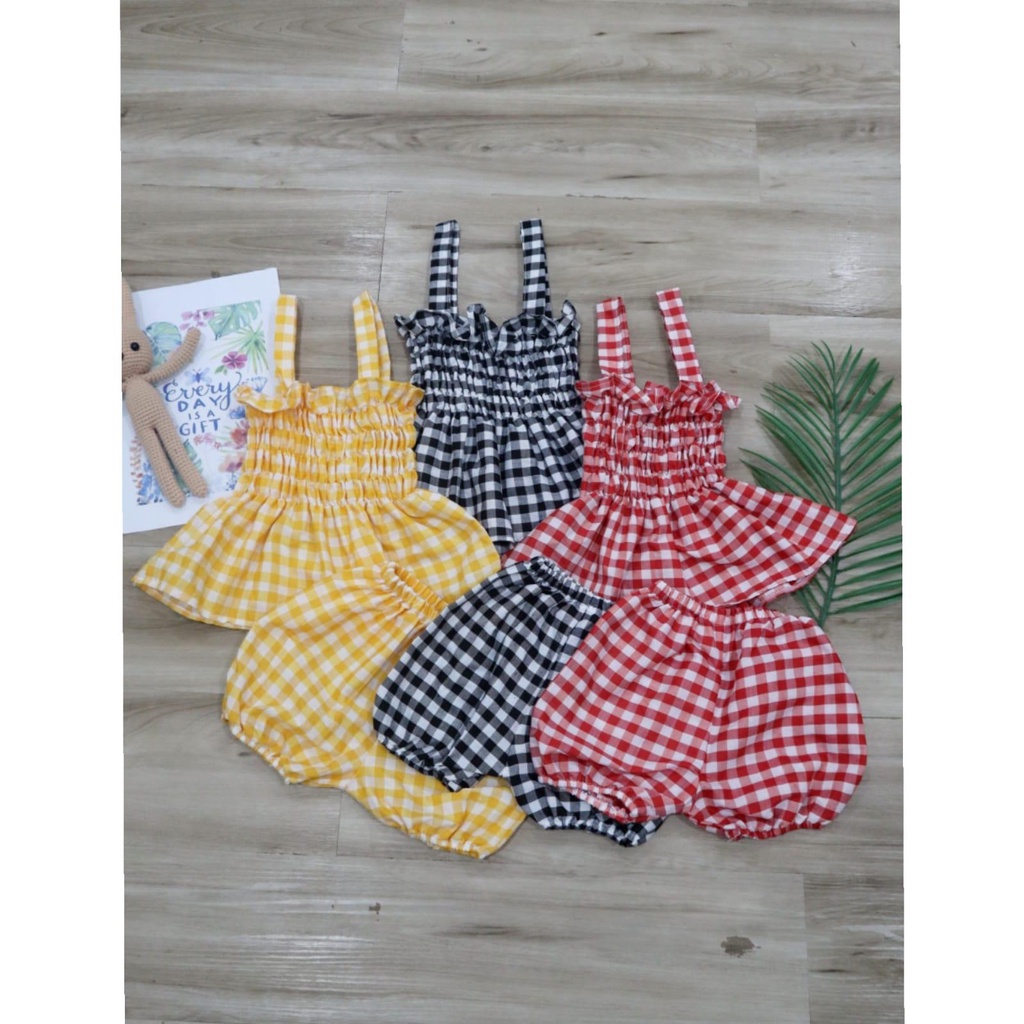 BEFAST - ZTL OOTD Setelan NAMI / setelan anak perempuan afina / Pakaian Anak-Anak Perempuan / Set Atasan Tanpa Lengan+Celana Pendek / Setelan Motif Kotak-Kotak / Fashion Santai Anak-Anak / Terbaru 2022 / Setelan Casual Anak