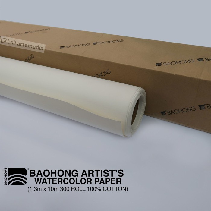 

(BISA COD) Baohong Artist's Watercolor Paper ROLL 1,3m X 10m 300gsm - Cold pressed