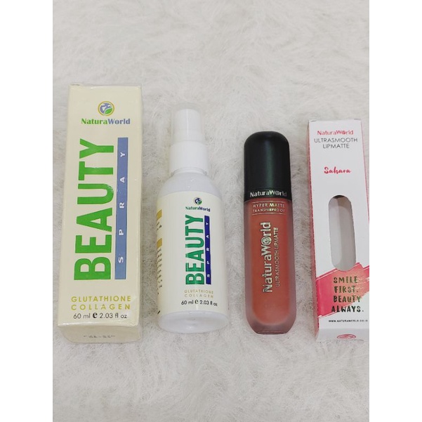 Paket Serum Penghilang Jerawat Dan Lipmatte Sahara/Natura World