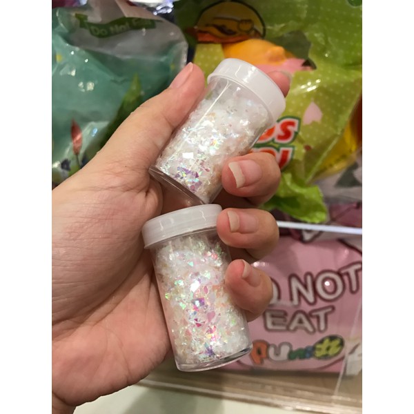 HOLOGRAM PAPER DUST / scattered glitter hologram easter lamb slime