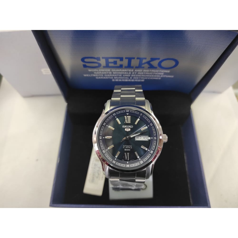 JAM TANGAN PRIA SEIKO SNKP17K1 SILVER BLUE AUTOMATIC ORIGINAL