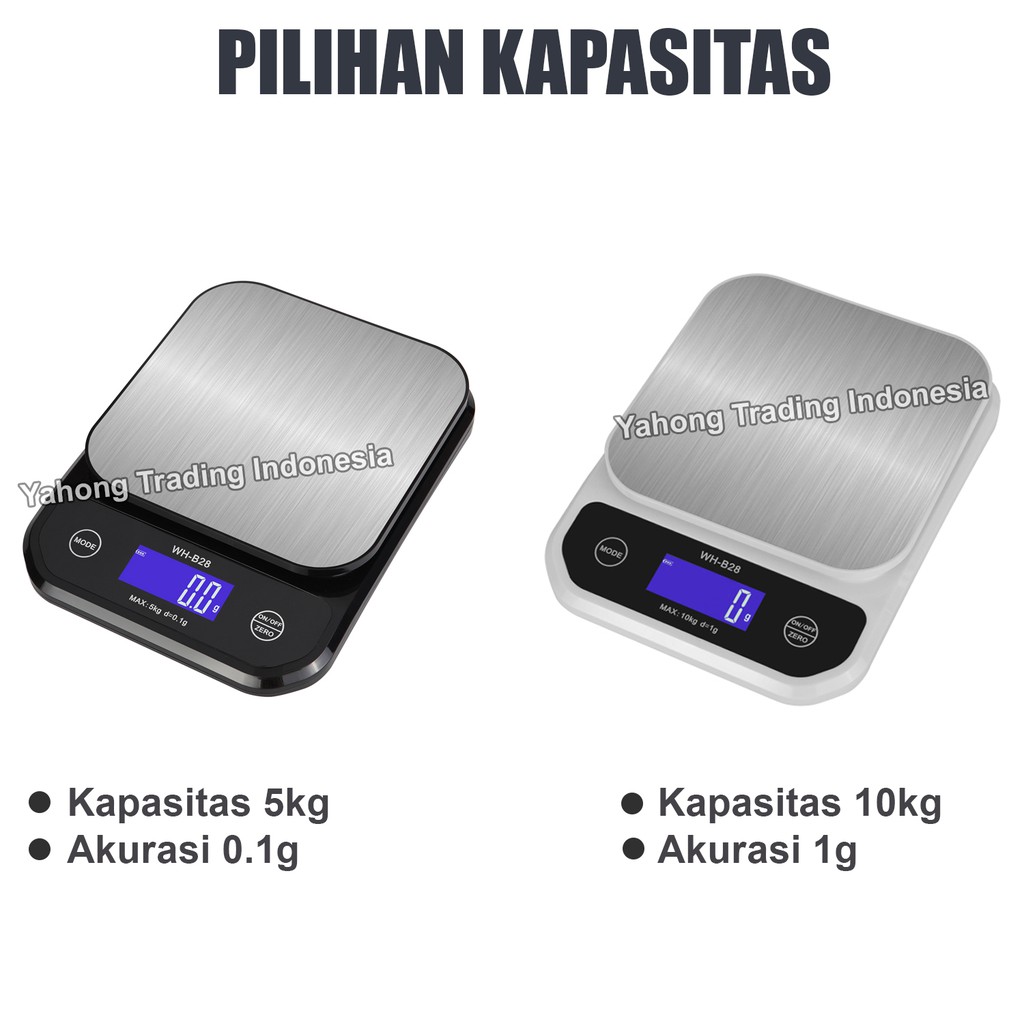 Timbangan Digital Dapur Kue Bumbu Anti Air Waterproof WH-B28 5kg 10kg