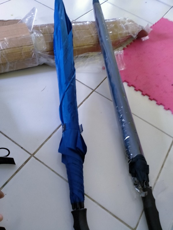 Payung Tongkat Golf Jumbo / Polos Warna / Tanpa Lapis / Grc