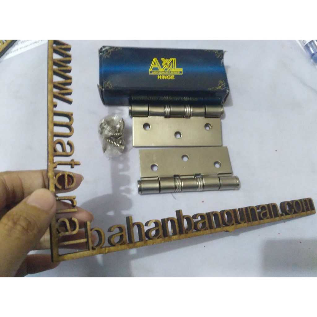 engsel pintu 3 inch axel putih penyambung kusen jendela plus skrup besi