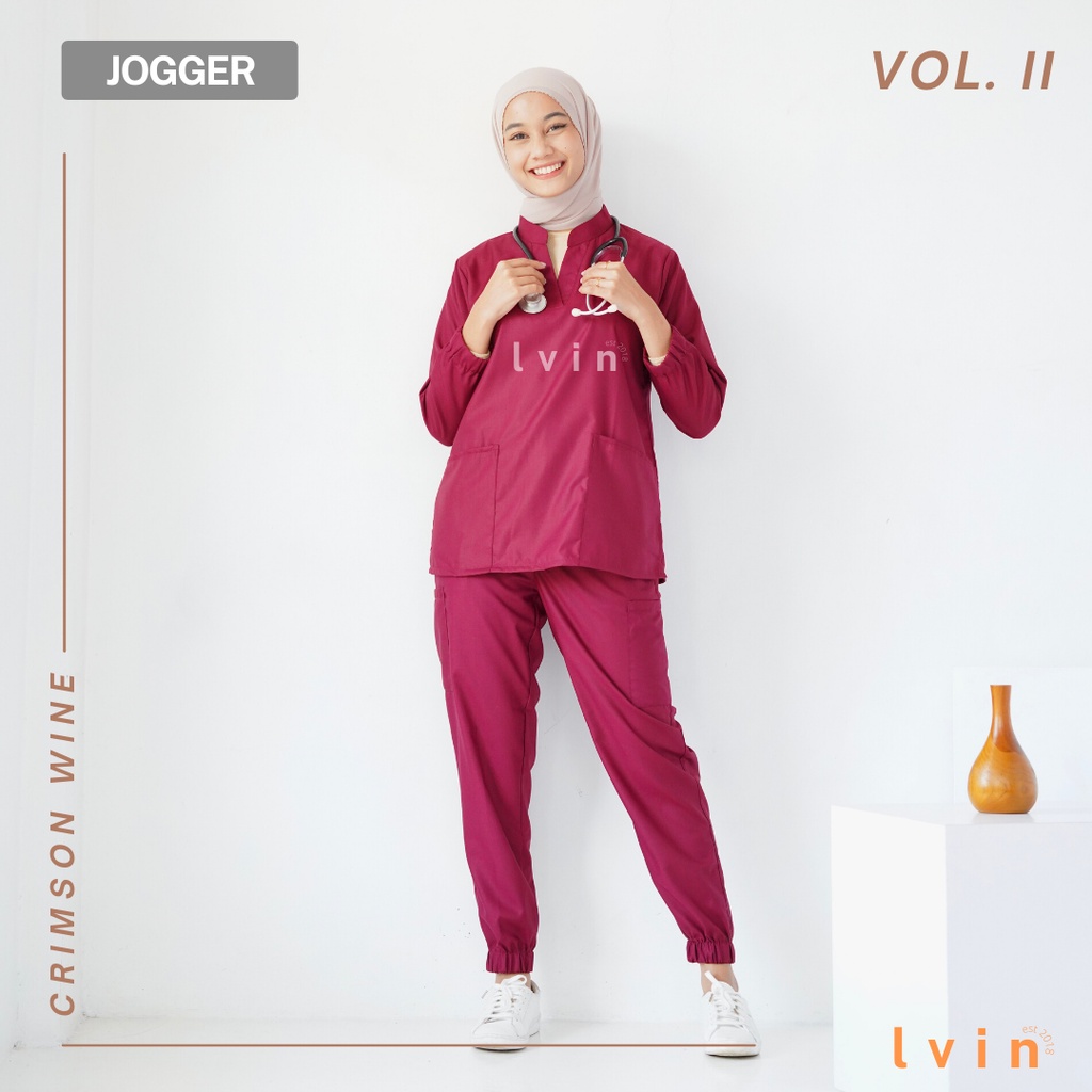 [ Lvin ] Vol II  - Baju OKA Joger Lengan Panjang Mandarin Collar / Baju Jaga / Set Baju Celana Jaga Oka / Dokter Lengan Pendek / Baju OK / Proud Series