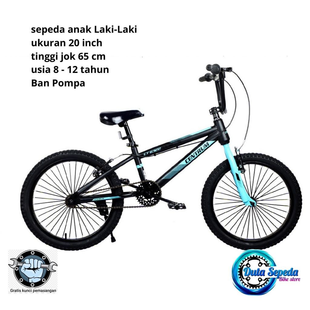 sepeda anak laki BMX usia 8 - 9 - 10 sampai 12 tahun-hitam biru 6322