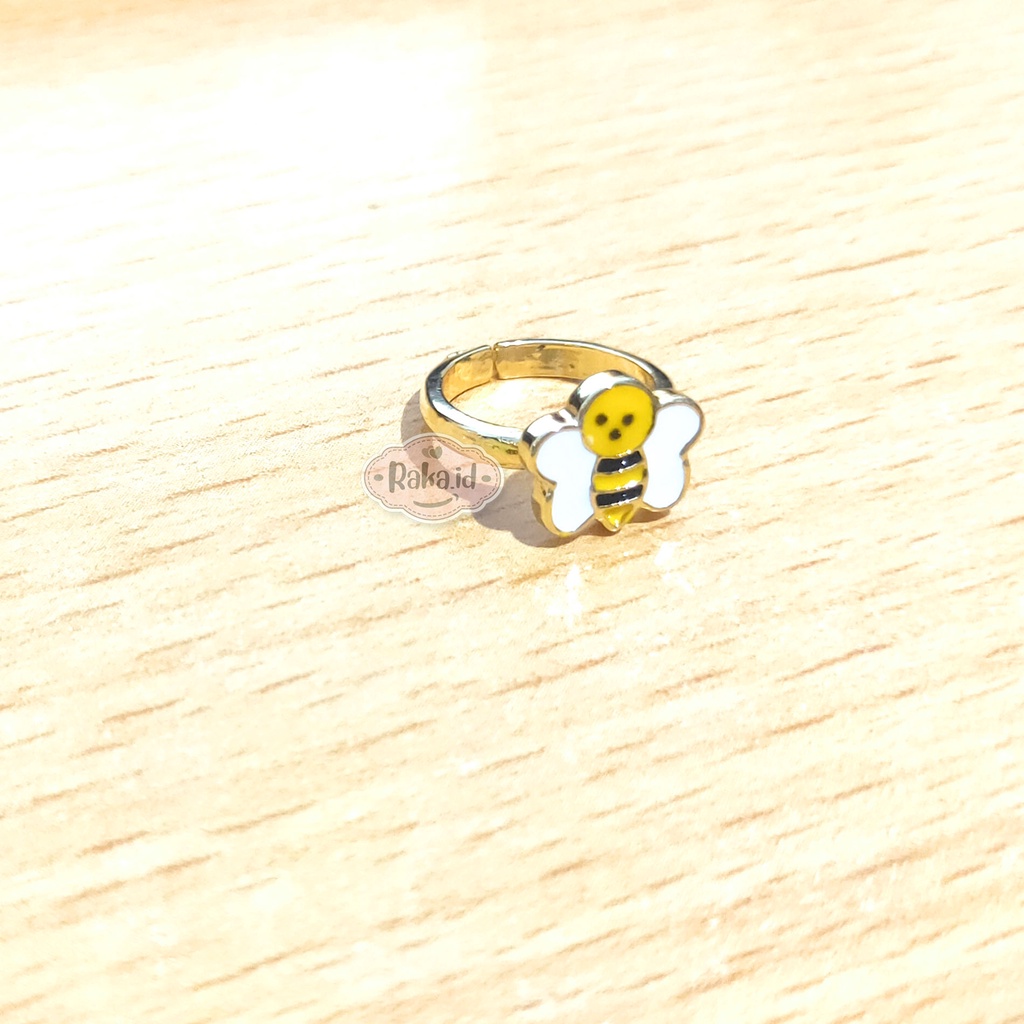 Cincin Anak Motif Bee Lebah Sayyap Putih Perhiasan Cantik Anak 1160