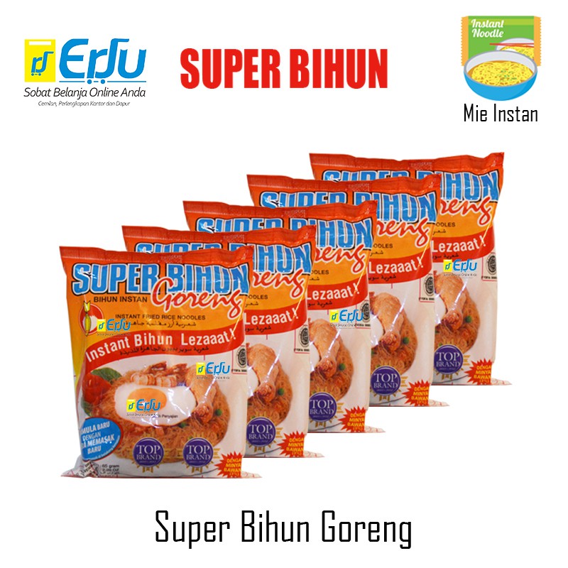 

PAKET 5 PCS Super Bihun Goreng Instan Bihun Enak Rasanya Lengkap Dengan Minyak - 5pcs x 65gr