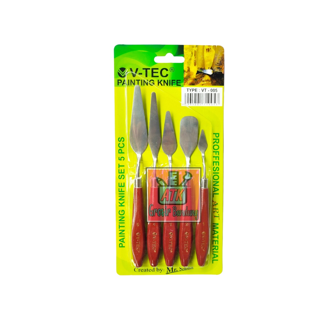 

V-Tec Painting Knife VT-005 Set 5 Pisau / Vtec Pisau Lukis No. 1-5 – Set 5 SHAGB