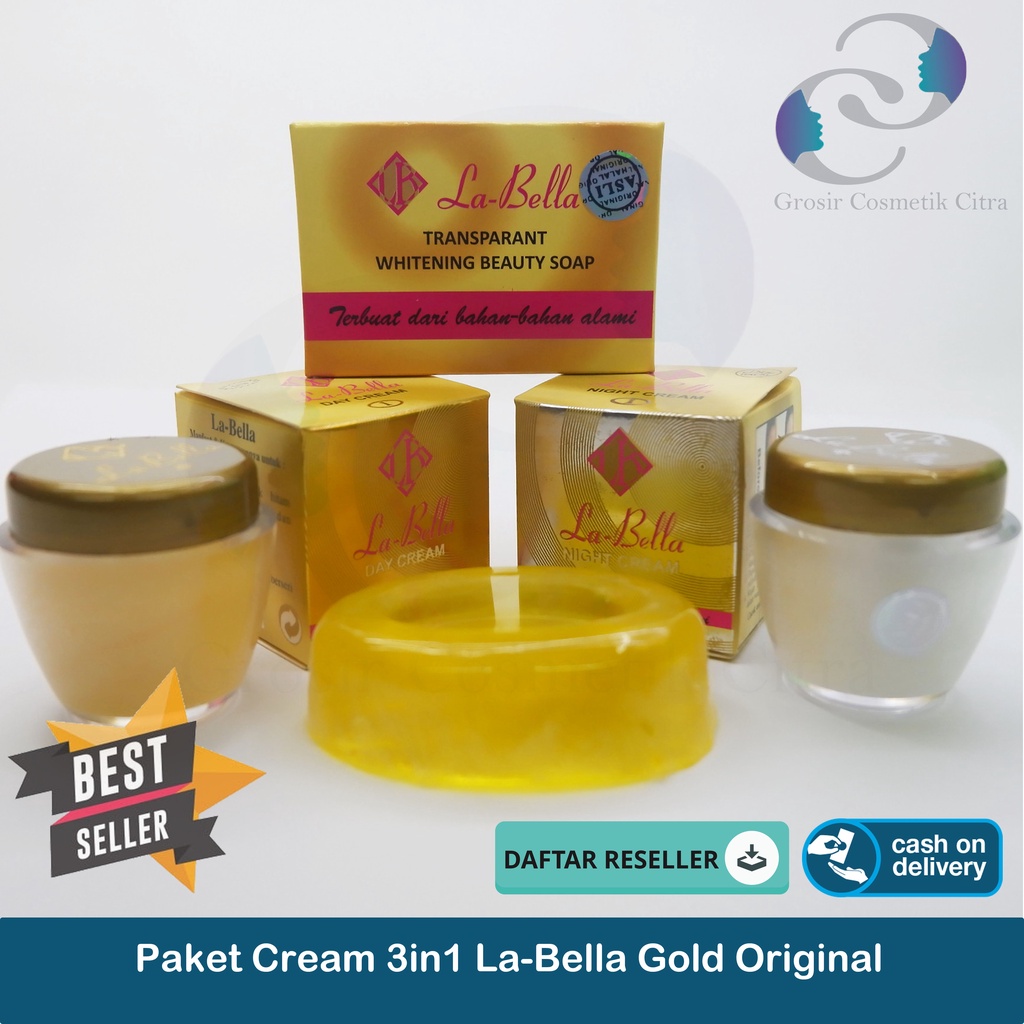 [ PAKET HEMAT ] 3IN 1 LABELLA CREAM [ SIANG, MALAM, SABUN ]