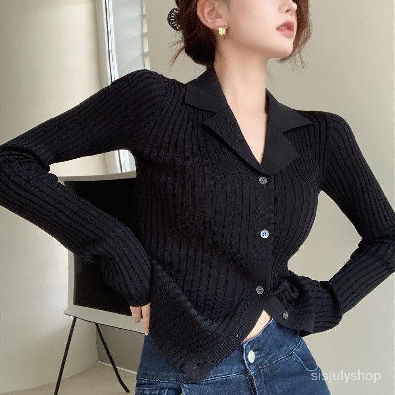 #Sisjuly# Pakaian Rajut Wanita Pakaian Luar Baru Wanita Sweater Bottoming Lengan Panjang Atasan Tipi