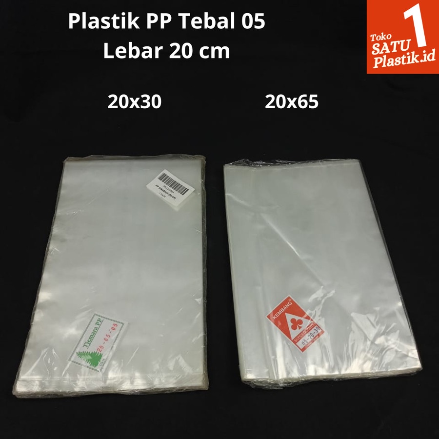 Plastik PP Lebar 20 Tebal 05 20x30 20X65 Kantong Plastik Bening
