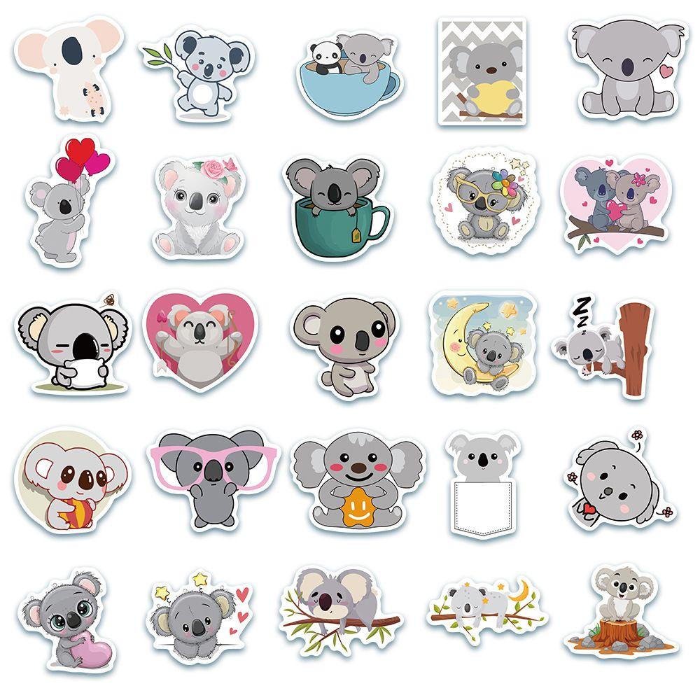 Lanfy Cute Koala Sticker Decals Kawaii Hewan Stiker Dekorasi Koper Skateboard Ponsel DIY Scrapbooking