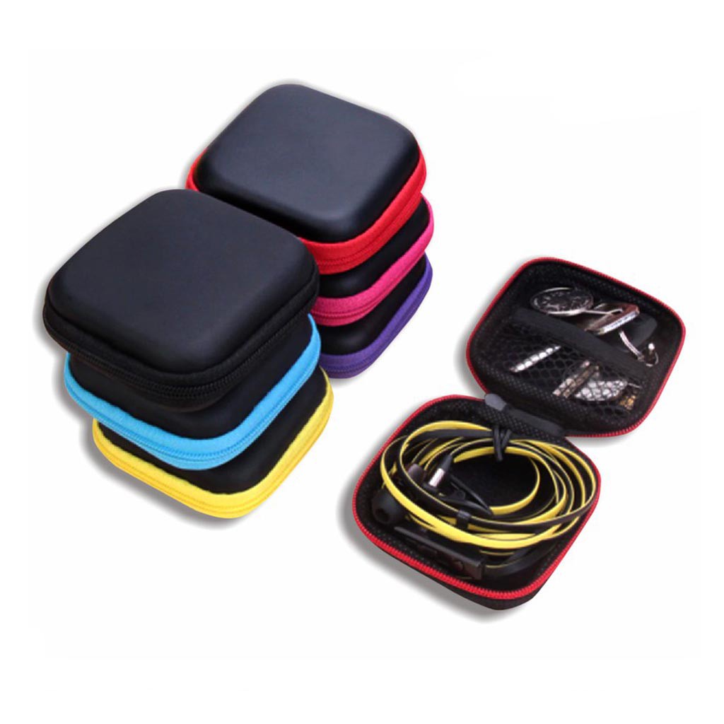 Pouch PERSEGI Penyimpanan Headset / Dompet headset/ Traveling Pouch