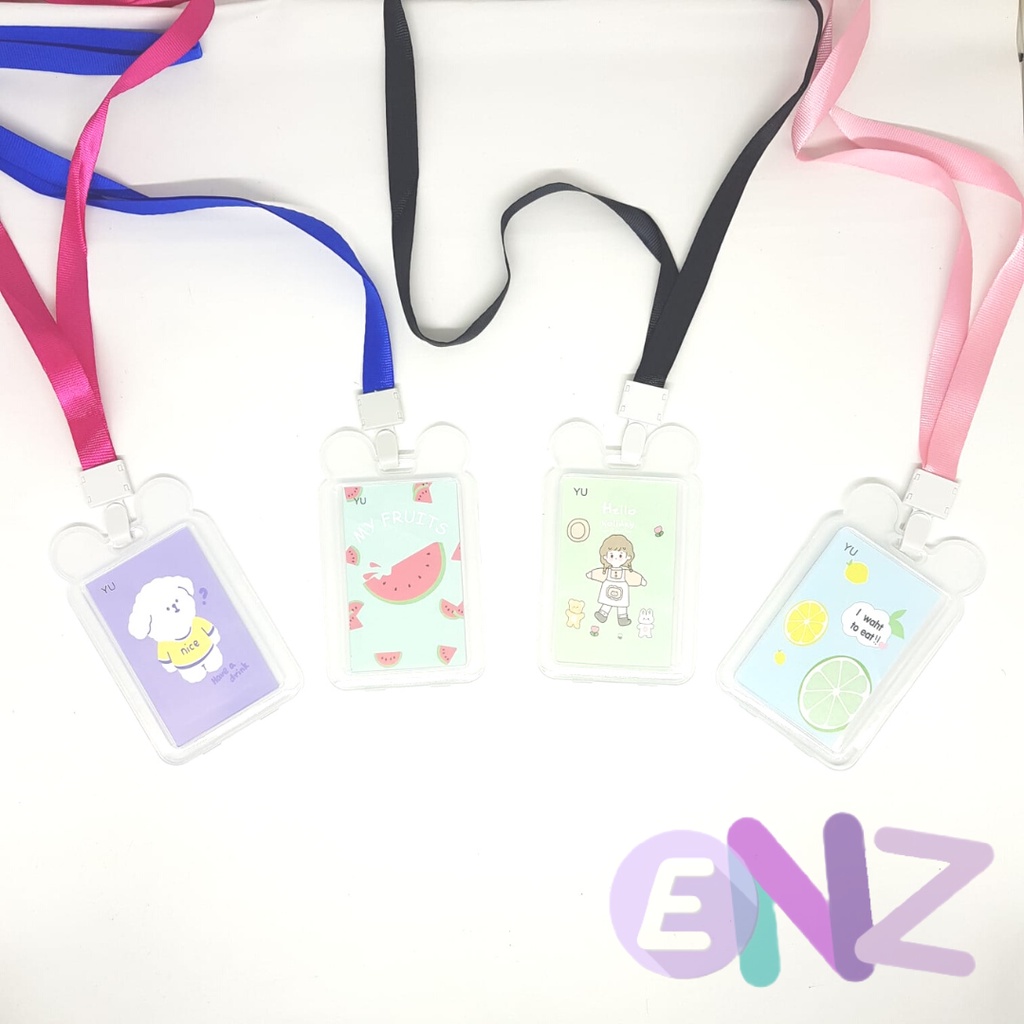 ENZ ® ID Card Holder Gantungan Kartu nama / Name Tag / Tali Id Card Nama / Gantungan Kartu Akses Kartu Kerja Dengan Tali Strap 2cm 1230