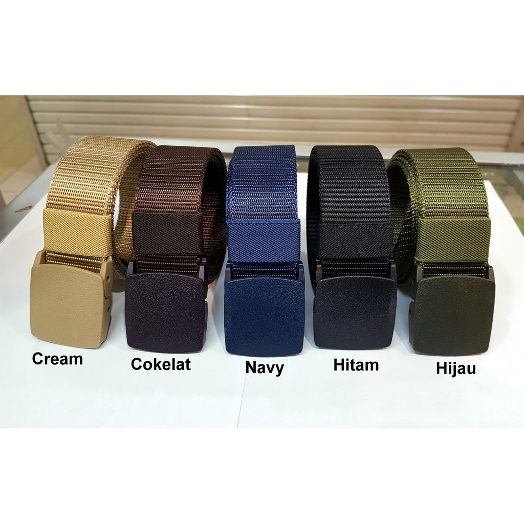 Sabuk Gesper Tactical Kain Canvas Nylon Gesper Plastik Sabuk Gesper Tactical Kain Canvas Nylon Gesper Plastik