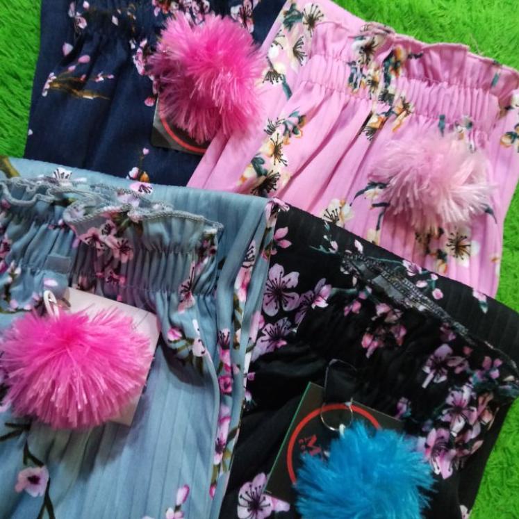 TGO.19My22ᴷ– KULOT PLISKET ANAK MOTIF BUNGA SAKURA & CAMELIA muat umur 5-10 th //CELANA ANAK PEREMPU