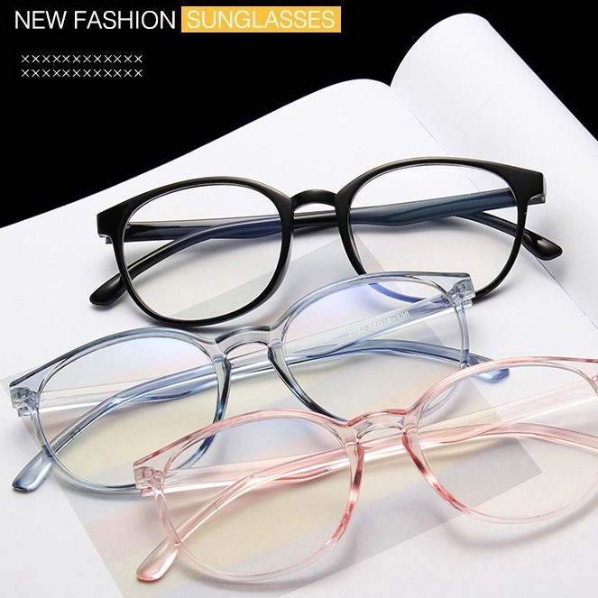 Kacamata Anti Radiasi Lensa Transparan Wanita Pria Frame Ringan / Sunglasses Import Korea / TS-19