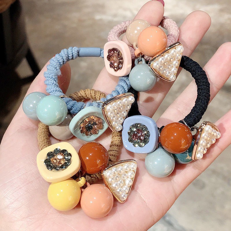 RA-04 Funstore Ikat Rambut Korea Geometri Gelang Aksesoris Wanita - Kuncir Rambut Korea-4