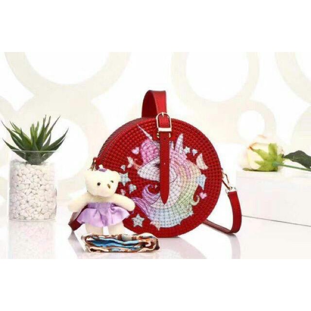 TAS WANITA - TAS IMPORT - TAS MURAH - TAS ROTAN - SLINGBAG JELLY MATTE BULAT 1015 JAKARTA