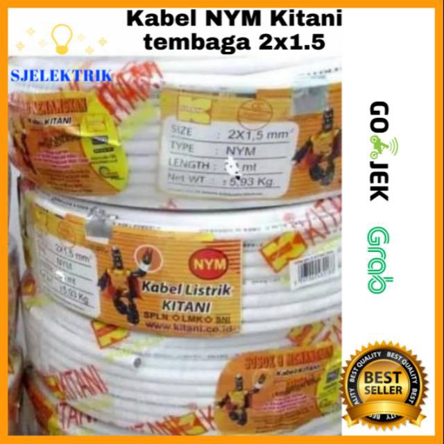 Kabel KITANI ORIGINAL NYM 2x2,5mm 50meter -50M KITANI ASLI NYM 2x2,5mm