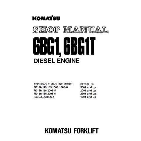 

shop manual engine komatsu 6BG1