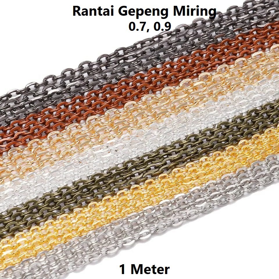 Rantai Gepeng Miring Tebal 0.7-0.9mm Harga/1m