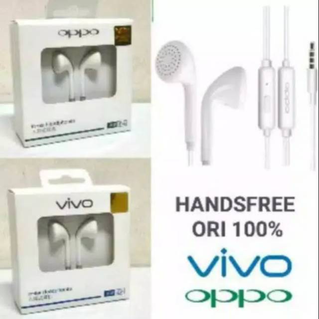 HANDSFREE OPPO, VIVO, SAMSUNG, XIAOMI R9 ORIGINAL 100% EARPHONE HEADSET HF NON KARET