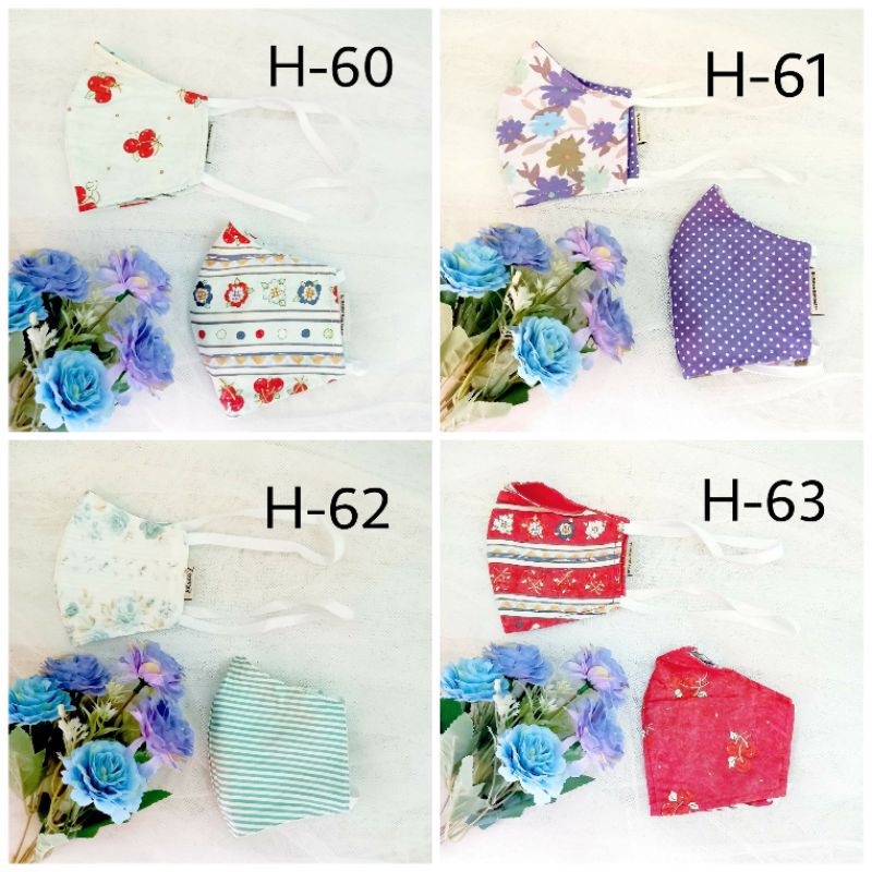 Masker Kain Instant Headloop Bolak Balik | Masker Kain Terlaris | Masker Hijab bisa pilih motif