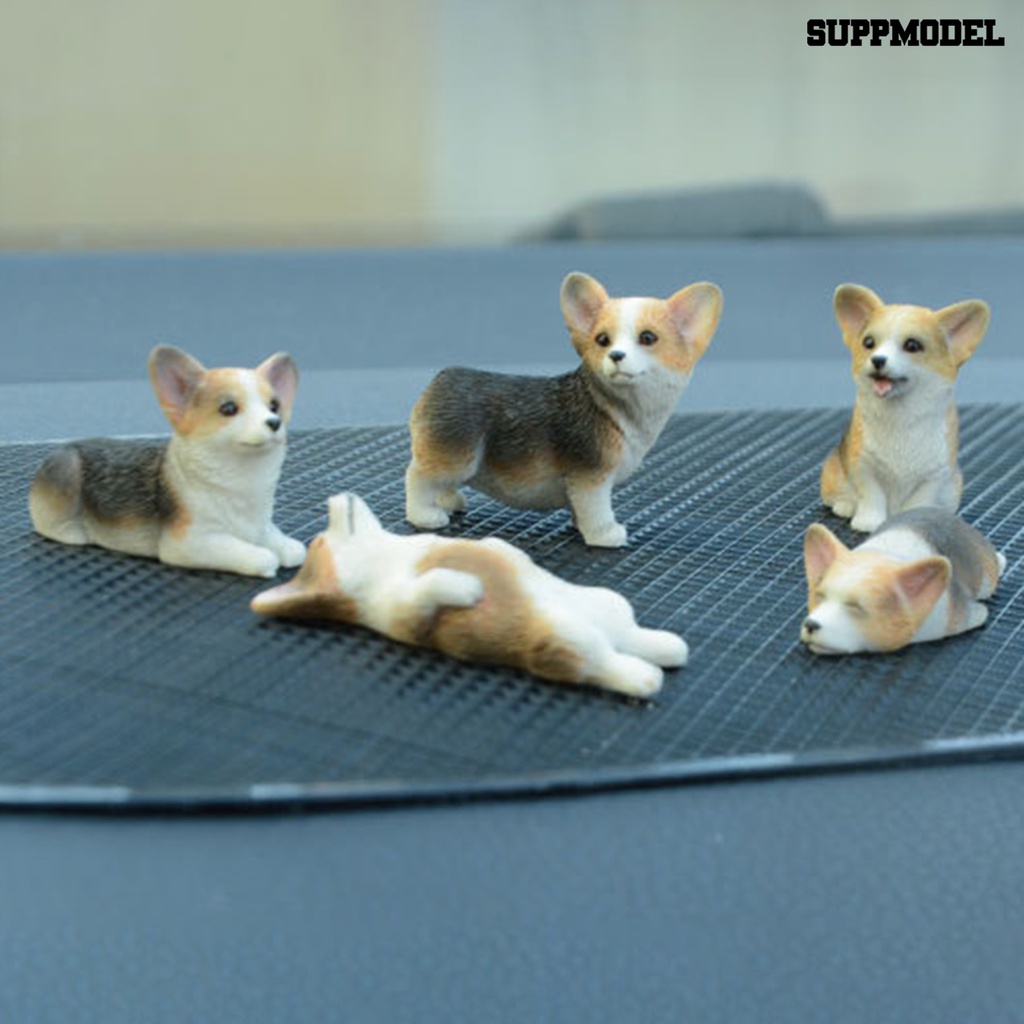 Suppmodel Miniatur Anjing Corgi Untuk Dekorasi Taman / Kantor DIY