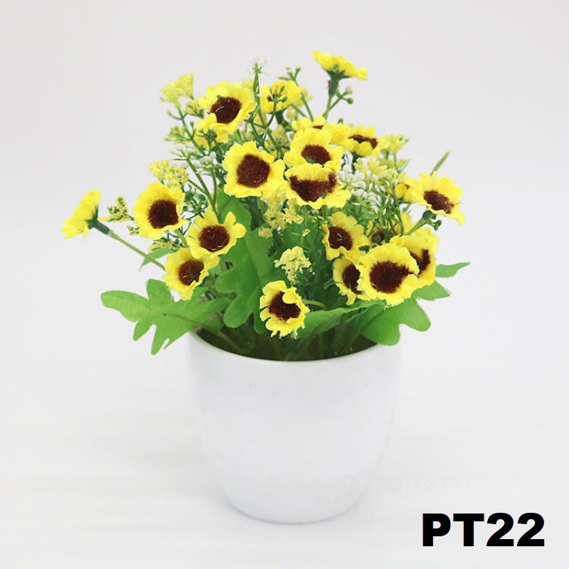 Swopply PT22 PT23 Pot Tanaman Hias Bunga Hias Plastik Ornamen Pot Bongsai Artificial Flower Decoration