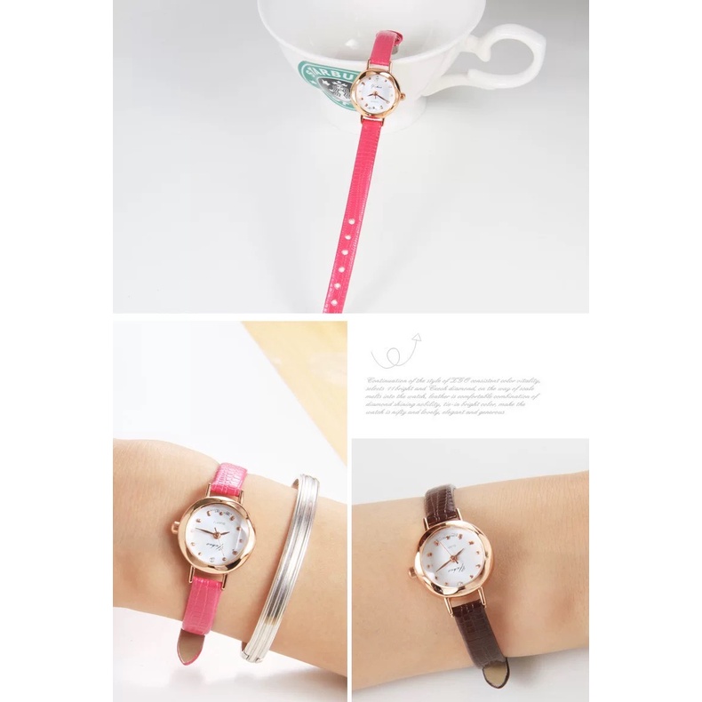 Jam Tangan Wanita Yuhao  Women Fashion Leather Watch Watches (FREE BOX)