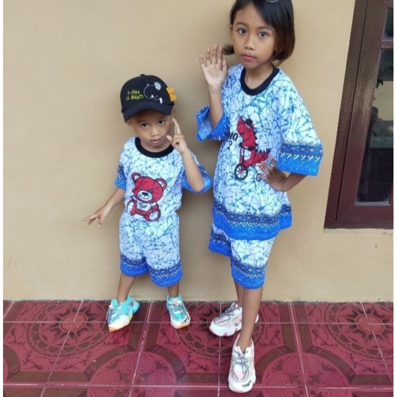 SETELAN ANAK KAOS BATIK MURAH(BISA COD)(FULL PRiN BERGAMBAR) BATIK / SETELAN KAOS MURAH